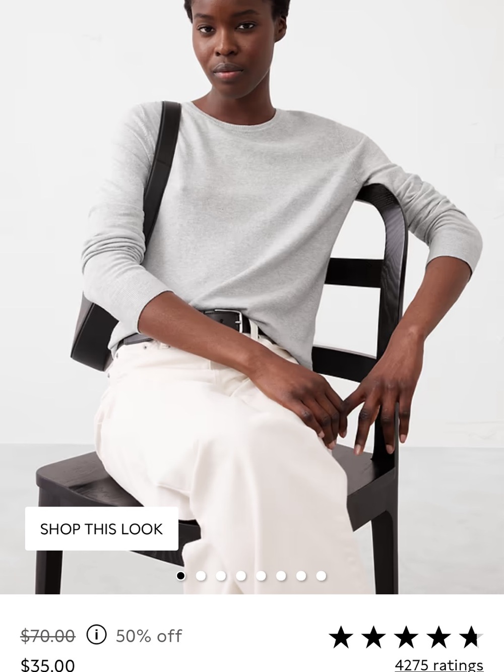 Banana Republic Heather Light Gray Scoop Neck Top
